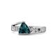 1 - Medora 1.59 ctw Trillion shape London Blue Topaz (7.00 mm) accented Natural Diamonds Engagement Ring 