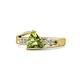 1 - Medora 1.39 ctw Trillion shape Peridot (7.00 mm) accented Natural Diamonds Engagement Ring 
