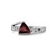 1 - Medora 1.54 ctw Trillion shape Red Garnet (7.00 mm) accented Natural Diamonds Engagement Ring 
