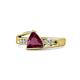 1 - Medora 1.54 ctw Trillion shape Rhodolite Garnet (7.00 mm) accented Natural Diamonds Engagement Ring 