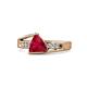 1 - Medora 1.34 ctw Trillion shape Created Ruby (7.00 mm) accented Natural Diamonds Engagement Ring 