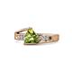 1 - Medora 1.39 ctw Trillion shape Peridot (7.00 mm) accented Natural Diamonds Engagement Ring 