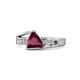 1 - Medora 1.54 ctw Trillion shape Rhodolite Garnet (7.00 mm) accented Natural Diamonds Engagement Ring 