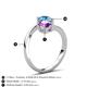 6 - Jianna 6.00 mm Cushion Amethyst and Round Blue Topaz 2 Stone Promise Ring 
