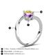 6 - Jianna 6.00 mm Cushion Amethyst and Round Lab Created Yellow Sapphire 2 Stone Promise Ring 