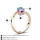 6 - Jianna 6.00 mm Cushion Amethyst and Round Blue Topaz 2 Stone Promise Ring 