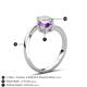 6 - Jianna 6.00 mm Cushion Amethyst and Round Opal 2 Stone Promise Ring 