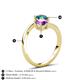 6 - Jianna 6.00 mm Cushion Amethyst and Round London Blue Topaz 2 Stone Promise Ring 