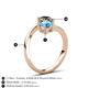 6 - Jianna 6.00 mm Cushion Blue Topaz and Round Smoky Quartz 2 Stone Promise Ring 