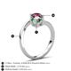 6 - Jianna 6.00 mm Cushion Lab Created Alexandrite and Round Rhodolite Garnet 2 Stone Promise Ring 