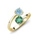 5 - Jianna 6.00 mm Cushion Lab Created Alexandrite and Round Aquamarine 2 Stone Promise Ring 