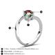 6 - Jianna 6.00 mm Cushion Lab Created Alexandrite and Round Red Garnet 2 Stone Promise Ring 