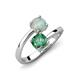 5 - Jianna 6.00 mm Cushion Lab Created Alexandrite and Round Opal 2 Stone Promise Ring 