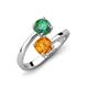 5 - Jianna 6.00 mm Cushion Citrine and Round Lab Created Alexandrite 2 Stone Promise Ring 