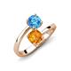 5 - Jianna 6.00 mm Cushion Citrine and Round Blue Topaz 2 Stone Promise Ring 