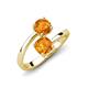 5 - Jianna 6.00 mm Cushion and Round Citrine 2 Stone Promise Ring 