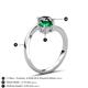 6 - Jianna 6.00 mm Cushion Lab Created Emerald and Round Black Diamond 2 Stone Promise Ring 