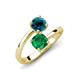 5 - Jianna 6.00 mm Cushion Lab Created Emerald and Round Blue Diamond 2 Stone Promise Ring 