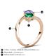 6 - Jianna 6.00 mm Cushion Lab Created Emerald and Round Tanzanite 2 Stone Promise Ring 