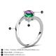 6 - Jianna 6.00 mm Cushion Lab Created Emerald and Round Amethyst 2 Stone Promise Ring 