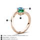 6 - Jianna 6.00 mm Cushion Lab Created Emerald and Round Blue Topaz 2 Stone Promise Ring 