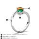 6 - Jianna 6.00 mm Cushion Lab Created Emerald and Round Citrine 2 Stone Promise Ring 