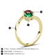 6 - Jianna 6.00 mm Cushion Lab Created Emerald and Round Red Garnet 2 Stone Promise Ring 