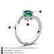 6 - Jianna 6.00 mm Cushion Lab Created Emerald and Round Blue Diamond 2 Stone Promise Ring 