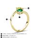 6 - Jianna 6.00 mm Cushion Lab Created Emerald and Round Yellow Diamond 2 Stone Promise Ring 