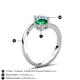 6 - Jianna 6.00 mm Cushion Lab Created Emerald and Round Aquamarine 2 Stone Promise Ring 
