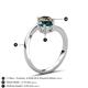 6 - Jianna 6.00 mm Cushion London Blue Topaz and Round Smoky Quartz 2 Stone Promise Ring 
