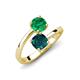 5 - Jianna 6.00 mm Cushion London Blue Topaz and Round Emerald 2 Stone Promise Ring 