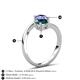 6 - Jianna 6.00 mm Cushion London Blue Topaz and Round Tanzanite 2 Stone Promise Ring 