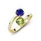 5 - Jianna 6.00 mm Cushion Peridot and Round Blue Sapphire 2 Stone Promise Ring 