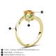 6 - Jianna 6.00 mm Cushion Peridot and Round Citrine 2 Stone Promise Ring 