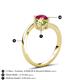 6 - Jianna 6.00 mm Cushion Peridot and Round Ruby 2 Stone Promise Ring 