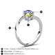 6 - Jianna 6.00 mm Cushion Peridot and Round Tanzanite 2 Stone Promise Ring 