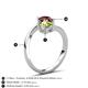 6 - Jianna 6.00 mm Cushion Peridot and Round Red Garnet 2 Stone Promise Ring 
