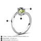 6 - Jianna 6.00 mm Cushion Peridot and Round Black Diamond 2 Stone Promise Ring 