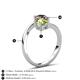 6 - Jianna 6.00 mm Cushion Peridot and Round Smoky Quartz 2 Stone Promise Ring 