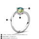 6 - Jianna 6.00 mm Cushion Peridot and Round London Blue Topaz 2 Stone Promise Ring 