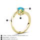 6 - Jianna 6.00 mm Cushion Peridot and Round Turquoise 2 Stone Promise Ring 