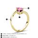 6 - Jianna 6.00 mm Cushion Rhodolite Garnet and Round Lab Created Pink Sapphire 2 Stone Promise Ring 