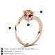6 - Jianna 6.00 mm Cushion Rhodolite Garnet and Round Citrine 2 Stone Promise Ring 