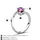 6 - Jianna 6.00 mm Cushion Rhodolite Garnet and Round Amethyst 2 Stone Promise Ring 