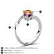 6 - Jianna 6.00 mm Cushion Rhodolite Garnet and Round Citrine 2 Stone Promise Ring 