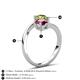 6 - Jianna 6.00 mm Cushion Rhodolite Garnet and Round Peridot 2 Stone Promise Ring 