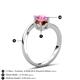 6 - Jianna 6.00 mm Cushion Red Garnet and Round Lab Created Pink Sapphire 2 Stone Promise Ring 