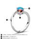 6 - Jianna 6.00 mm Cushion Red Garnet and Round Turquoise 2 Stone Promise Ring 