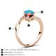 6 - Jianna 6.00 mm Cushion Red Garnet and Round Turquoise 2 Stone Promise Ring 